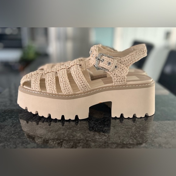 Dolce Vita Lasly Sandals Oatmeal Knit Women’s Size 9.5 Nwot - Picture 3 of 10
